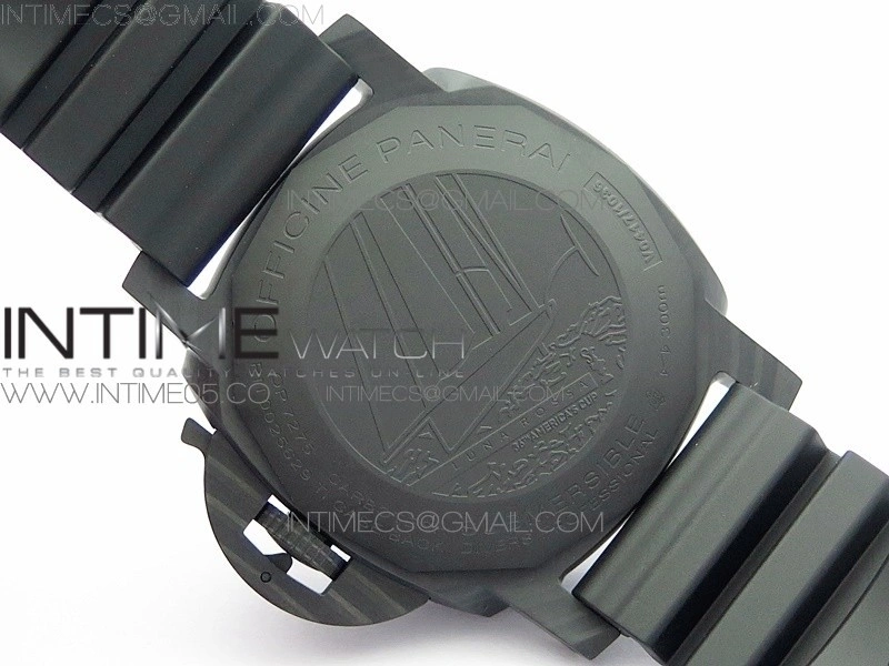 PAM1039 Carbotech VSF 1:1 Best Edition Dark Grey Sail Dial on Rubber Strap P.9010 Clone